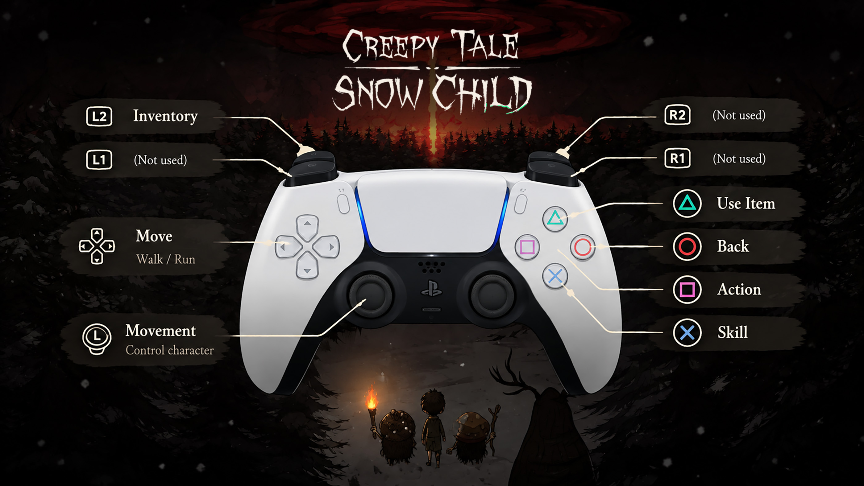 Creepy Tale Snow Child Controls Playstation