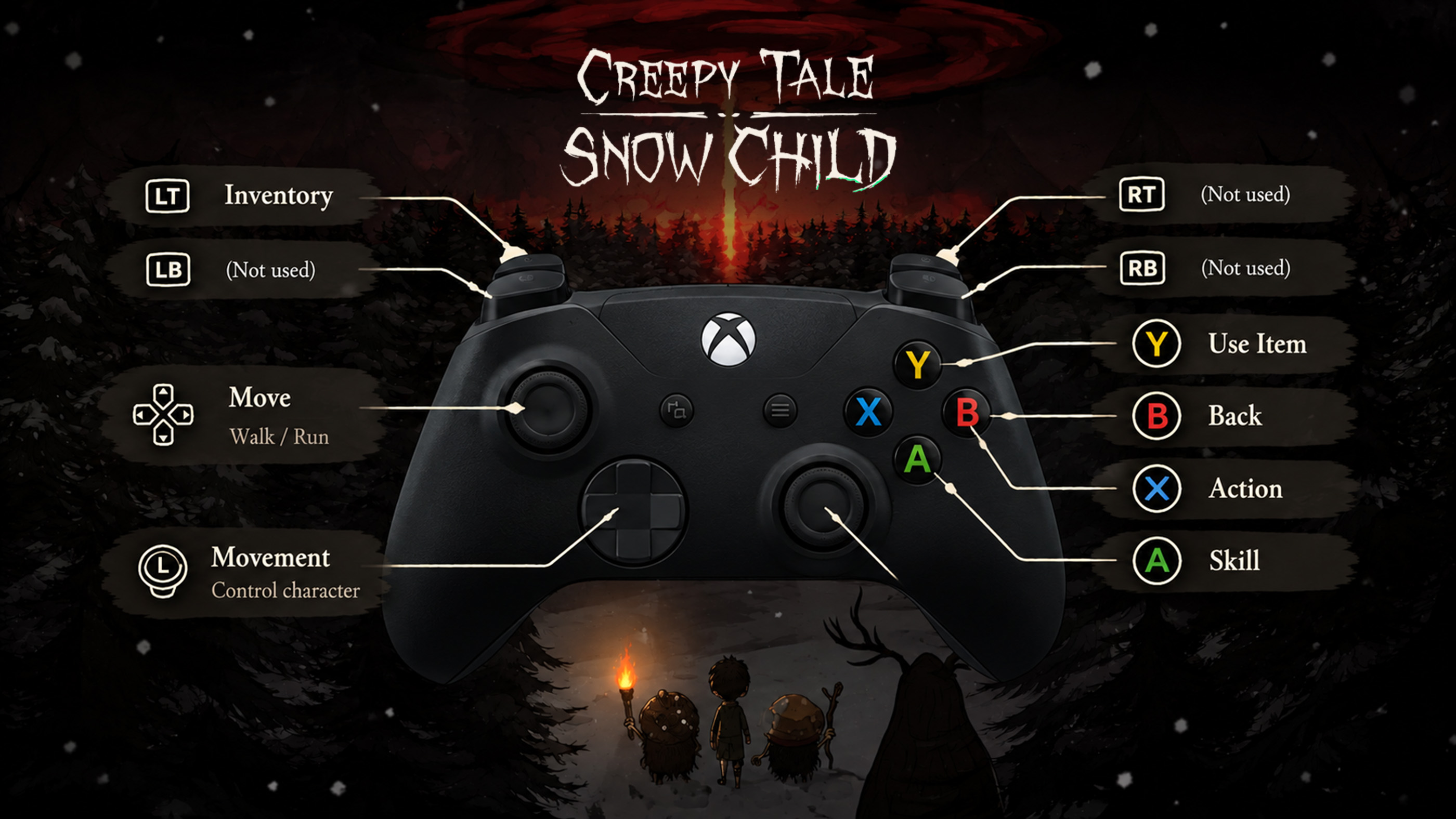 Creepy Tale Snow Child Controls Xbox