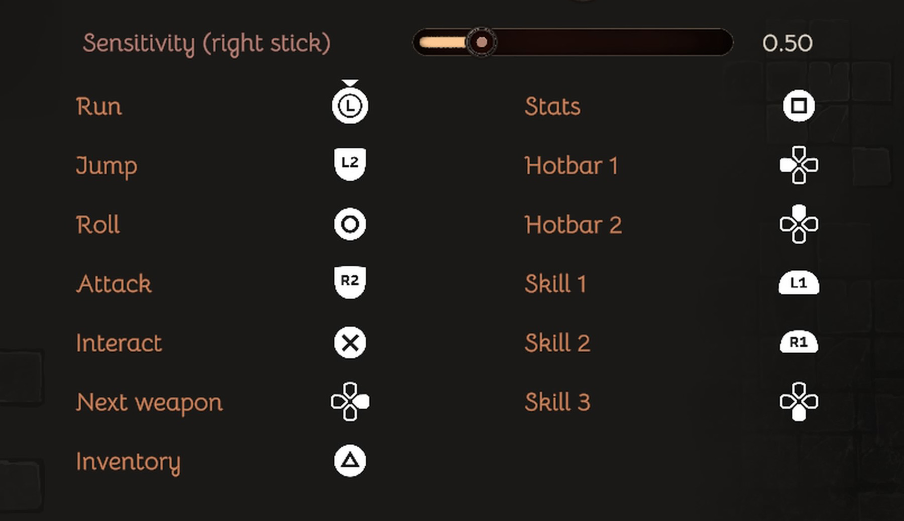 Tale of Dark Lands Controls Playsation
